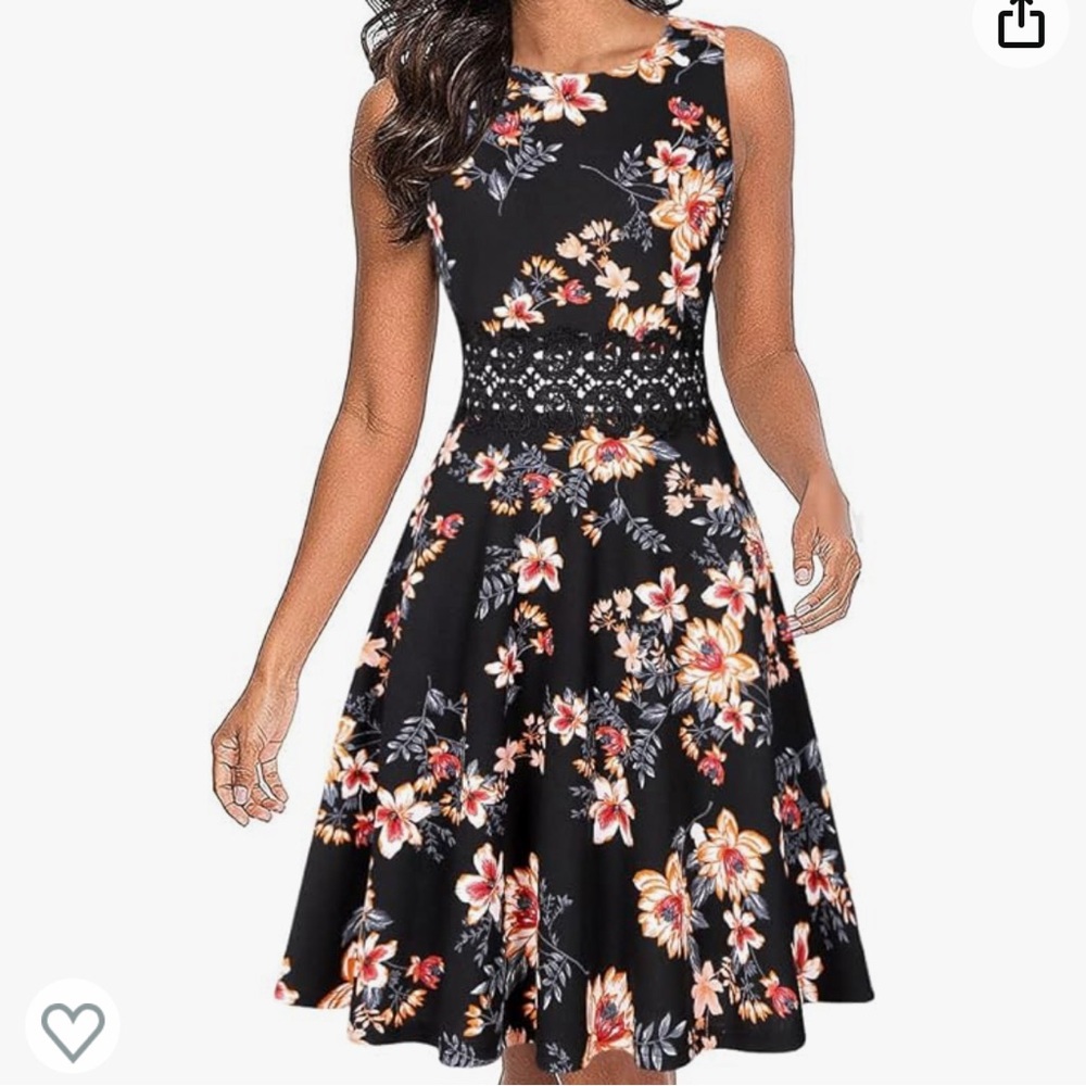Black floral dress